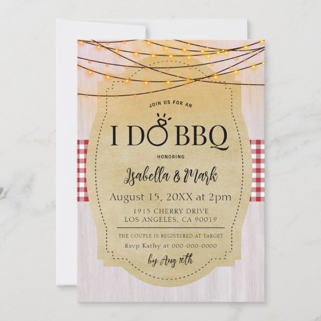 I Do BBQ Barbecue Bridal Shower Invitation (Front)