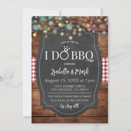 I Do BBQ Barbecue Bridal Shower Invitation