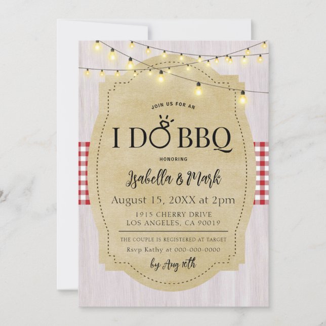 I Do BBQ Barbecue Bridal Shower Invitation (Front)