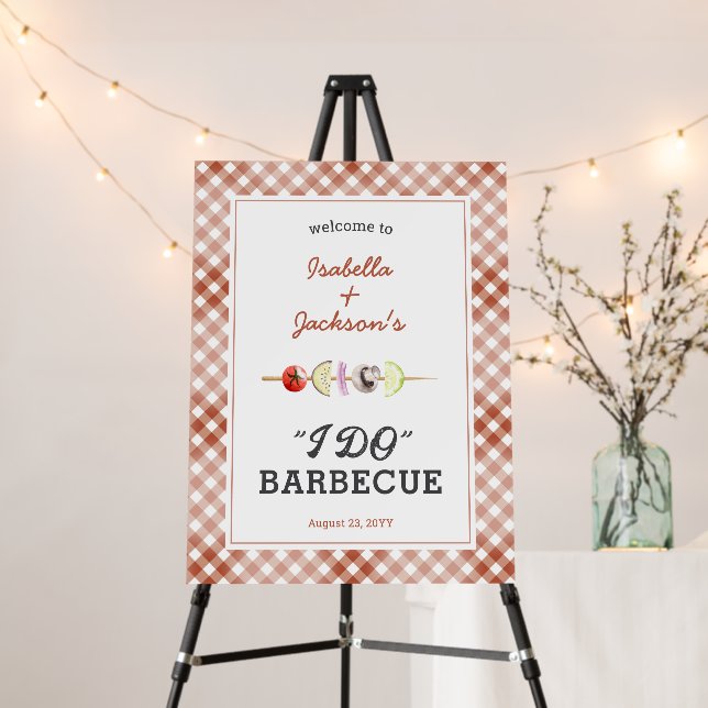 I DO BBQ Barbecue Wedding Welcome Sign (In Situ (Stand))