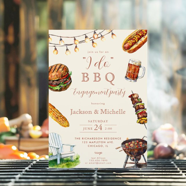 I DO BBQ barbeque engagement party Invitation (Creator Uploaded)