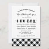I Do BBQ Black White Gingham Wedding Celebration Invitation (Front)