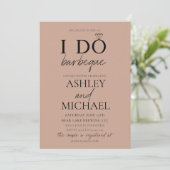 I DO BBQ Blush Brown Simple Script Photo Shower Invitation (Standing Front)
