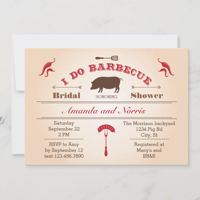 I Do BBQ Bridal Shower Invitation (Front)