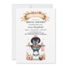 i do bbq bridal shower watercolor Floral Cookout
