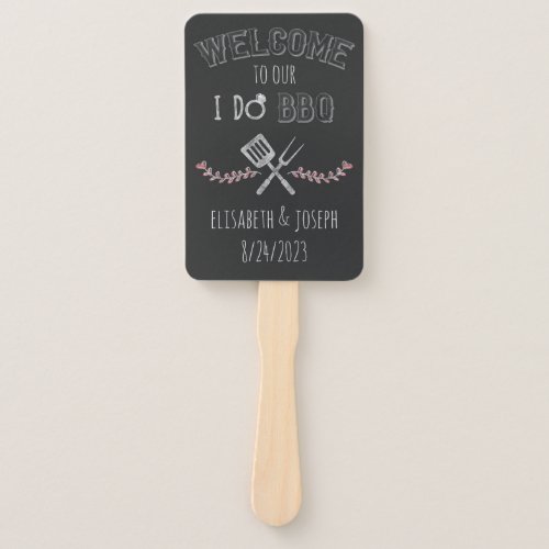 I Do BBQ Bridal  Wedding Shower Hand Fan