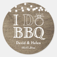 I DO BBQ Burlap Wedding Engagment Barbecue