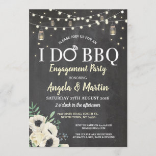 I DO BBQ Chalk Fireflies Jar Chalk Shower Invite