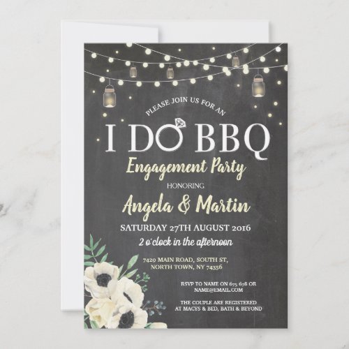 I DO BBQ Chalk Fireflies Jar Chalk Shower Invite