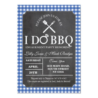 I DO BBQ Chalk Party Engagement Invitation