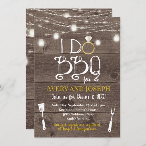 I Do BBQ Couples Barbecue Shower Invitation