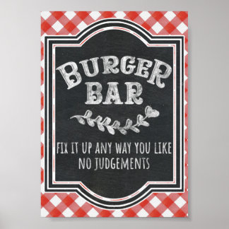 I Do BBQ Couple's Coed Engagement Party Burger Bar Poster