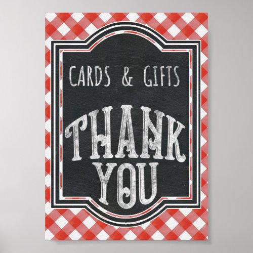 I Do BBQ Couples Coed Engagement Party Gift Table Poster