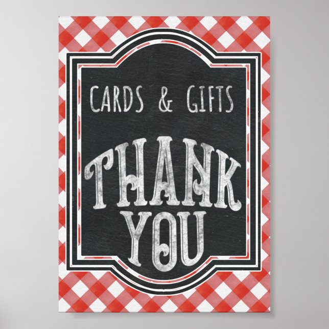 I Do BBQ Couple's Coed Engagement Party Gift Table Poster (Front)