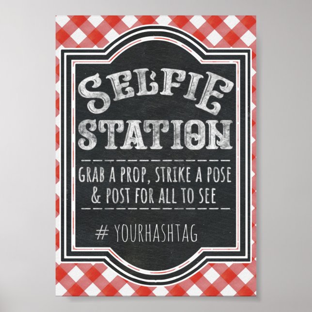 I Do BBQ Couple's Coed Engagement Party Selfie Poster (Front)