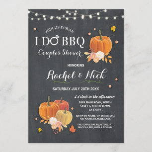 I DO BBQ Couples Shower Chalk Pumpkin Invite