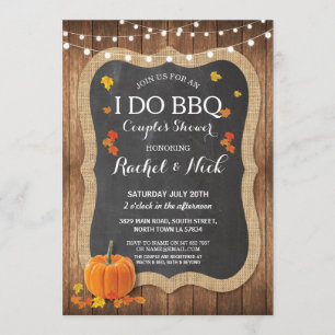 I DO BBQ Couples Shower Chalk Pumpkin Invite