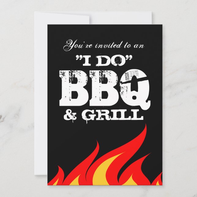 I do BBQ couples shower engagement invitations (Front)