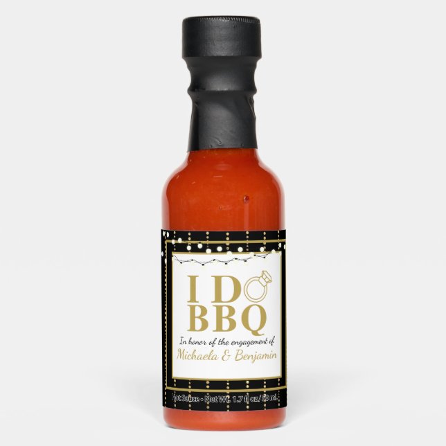 I Do BBQ Couples Shower Engagement Party Hot Sauces (Front)