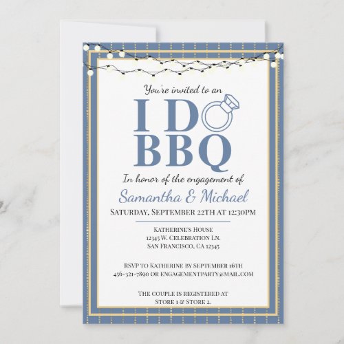 I Do BBQ Couples Shower Engagement Party Invitation