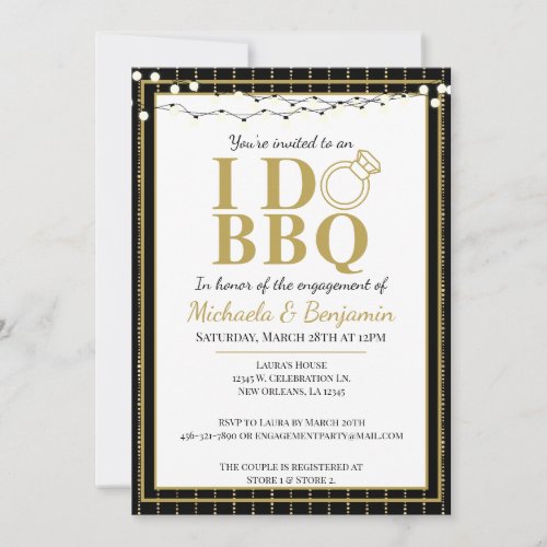 I Do BBQ Couples Shower Engagement Party  Invitation