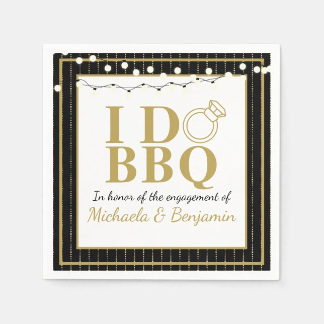 I Do BBQ Couples Shower Engagement Party Napkins (Front)