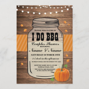 I DO BBQ Couples Shower Fall Autumn Engagement Invitation