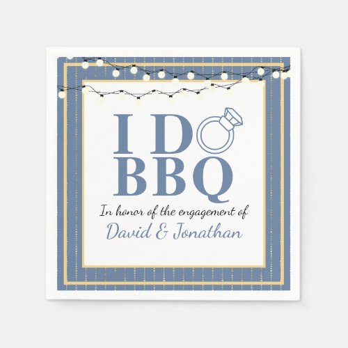 I Do BBQ Couples Shower Gay LGBTQ Engagement Party Napkins