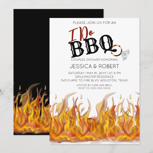 I Do BBQ Couples Shower Invitation (Front/Back)