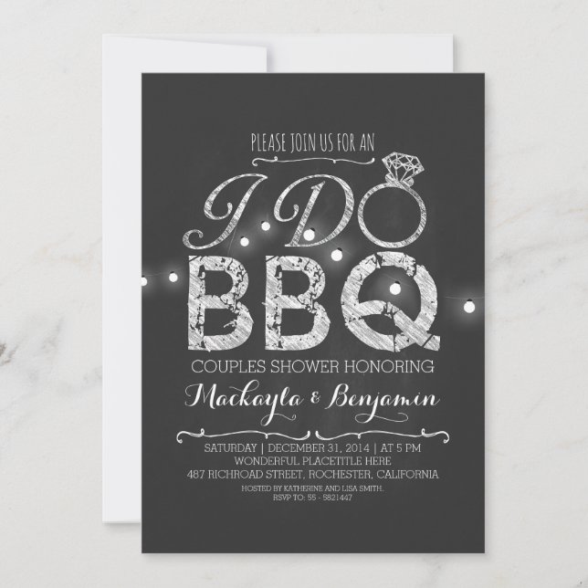I do BBQ couples shower invitation (Front)
