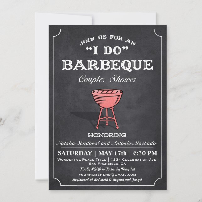 I DO BBQ Couples Shower Invitations (Front)