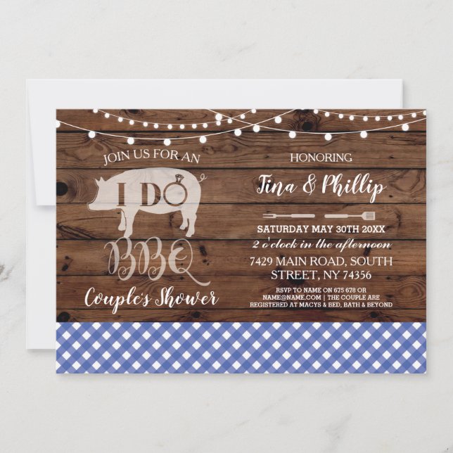 I DO BBQ Couple's Shower Invite Engagement Party (Front)