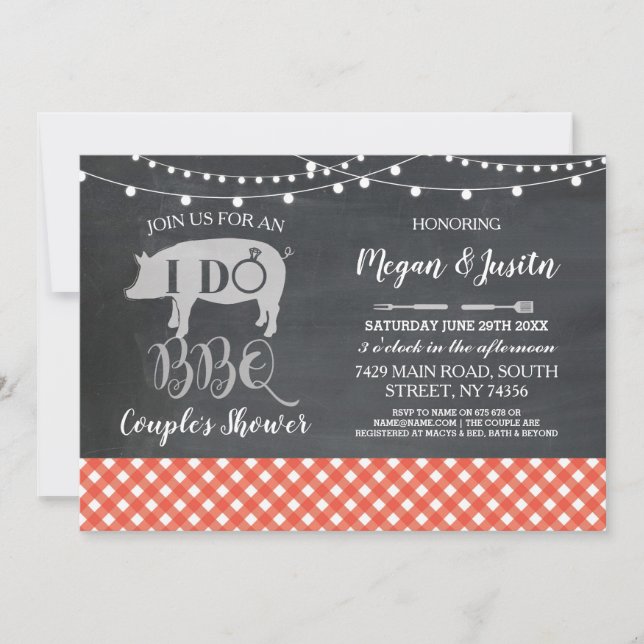 I DO BBQ Couple's Shower Invite Engagement Party (Front)