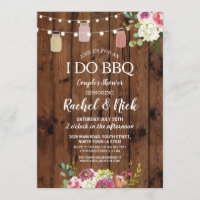 I DO BBQ Couples Shower Jars Lights Wood Floral
