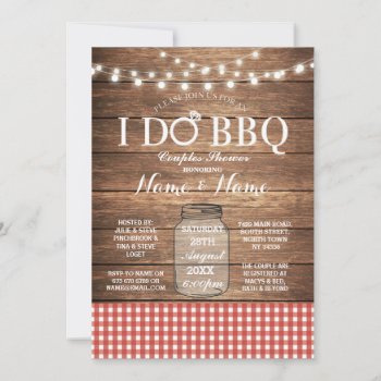 I Do Bbq Couple's Shower Red Check Invite by WOWWOWMEOW at Zazzle