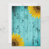 I Do BBQ Couples Shower Rustic Sunflowers Teal Invitation (Back)