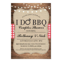 I DO BBQ Couples Showers Rustic Lights Invite