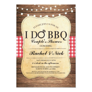 I DO BBQ Couples Showers Rustic Lights Invite