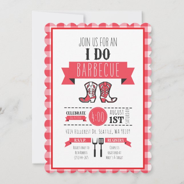 I Do BBQ Couples Wedding Shower Invitation (Front)