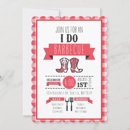 I Do BBQ Couples Wedding Shower Invitation