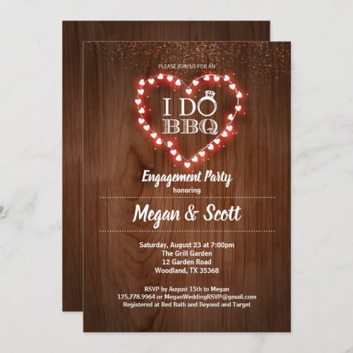 I do BBQ engagement  couples shower invitation