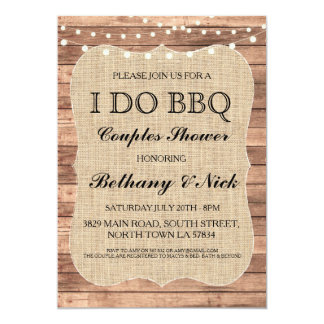 I DO BBQ Engagement Couples Showers Rustic Invite