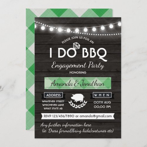 I DO BBQ Engagement Party add photo Invitation