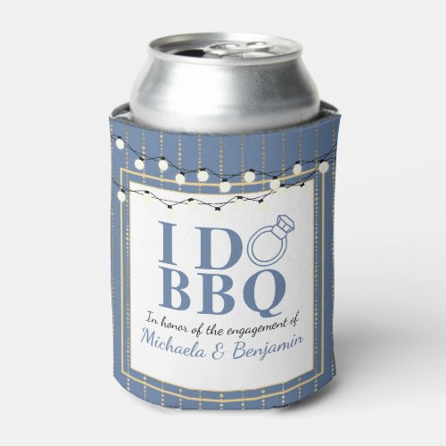 I Do BBQ Engagement Party Couples Shower Can Cooler