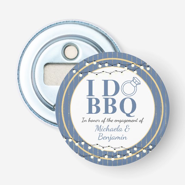 I Do BBQ Engagement Party Couples Shower Favor Bottle Opener (Front)