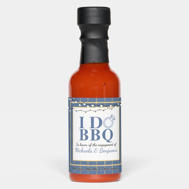 I Do BBQ Engagement Party Couples Shower Hot Sauces (Front)