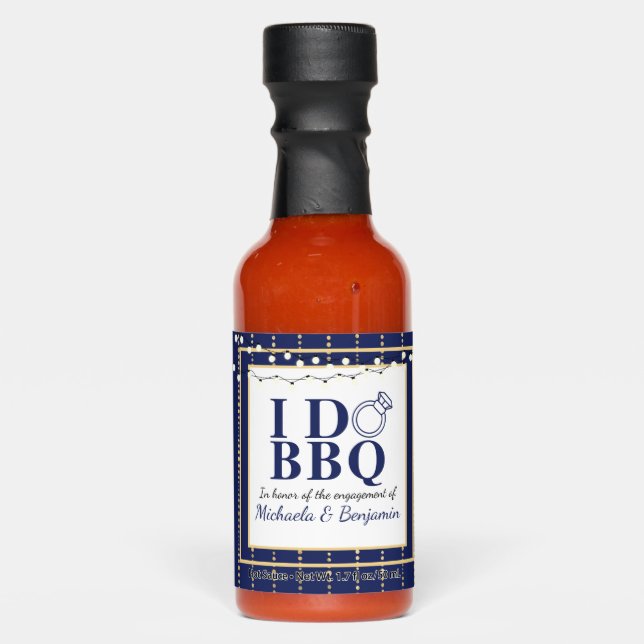 I Do BBQ Engagement Party Couples Shower Hot Sauces (Front)