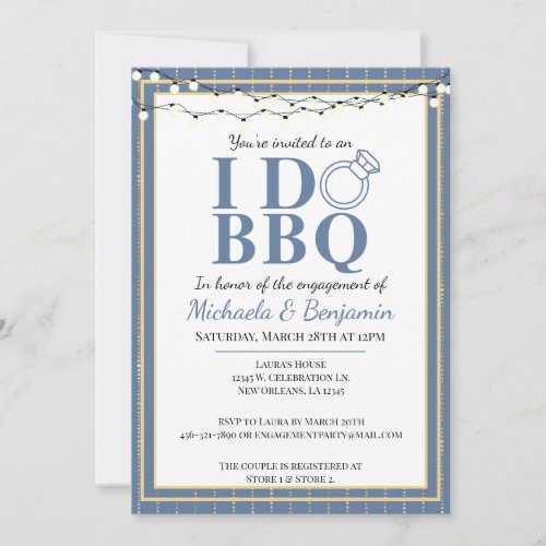 I Do BBQ Engagement Party Couples Shower Invitation