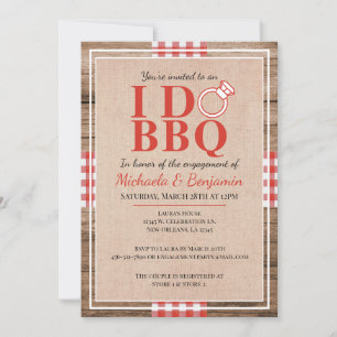 I Do BBQ Engagement Party Couples Shower Invitation