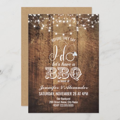 I DO BBQ Engagement Party Couples Shower Invitation